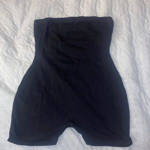 Backless tube top unitard